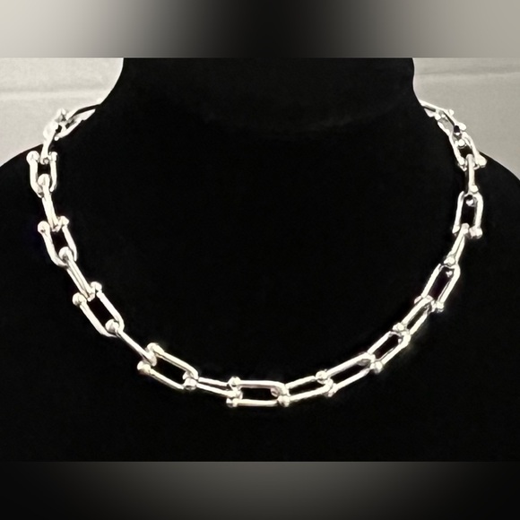 Mia Fiore Necklace Sterling Silver Plated Bronze Made In Italy U Line New - Picture 2 of 16